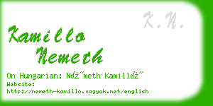 kamillo nemeth business card